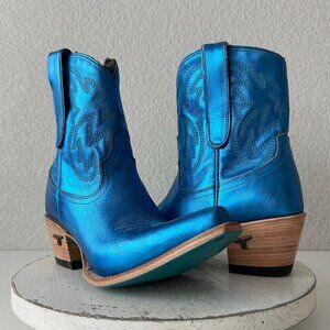 NEW Lane SMOKESHOW Womens Cowboy Bootie 8 Blue Western Cowgirl Short Ankle Boots